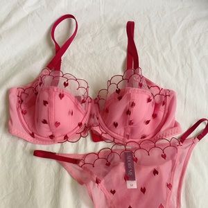 NWT Adore Me Embroidered Lingerie Set